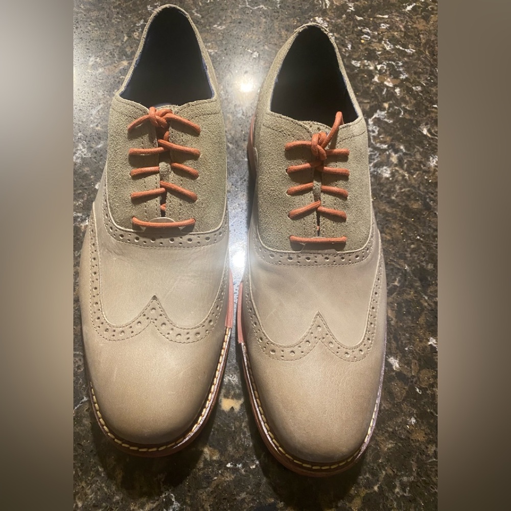 new Cole Haan shoes mens 12M suede Leather tan wingtips